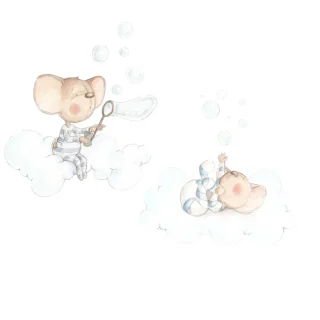 Vinilo Decorativo Infantil Pompas de Jabón Sueños de Cigüeña