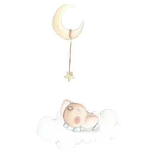 Vinilo Infantil Dulces sueños niño Sueños Cigüeña