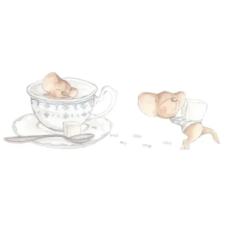 Vinilo Decorativo Infantil Tacita de Té Sueños de Cigüeña