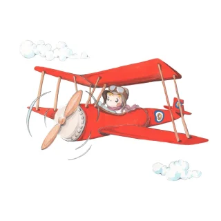 Vinilo Decorativo Infantil Pepo el Aviador Sueños de Cigüeña