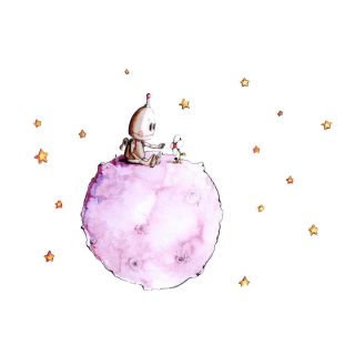 Vinilo Infantil Botty en el Planeta Sueños Cigüeña