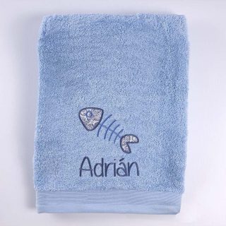 Toallas Personalizadas Niños Bordado Raspa Pescado Nanetes
