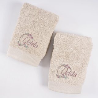 Juego de Toallas Personalizadas Circulo Flores Nanetes