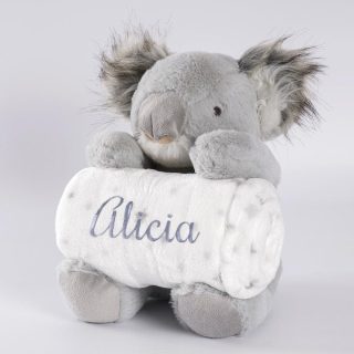 Manta Bebé Personalizada con Peluche Koala Gris Nanetes