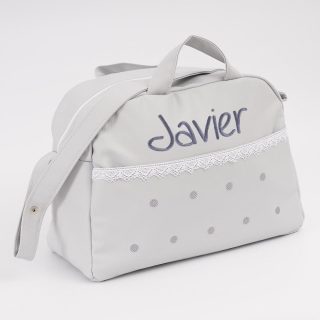 Bolso Personalizado Maternidad Levante Gris Nanetes