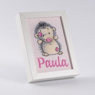 Cuadro Infantil Personalizado Bordado Erizo Old Toy Nanetes