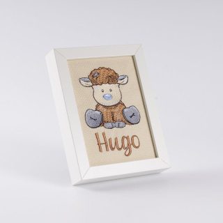 Cuadro Infantil Personalizado Bordado Cordero Old Toy Nanetes