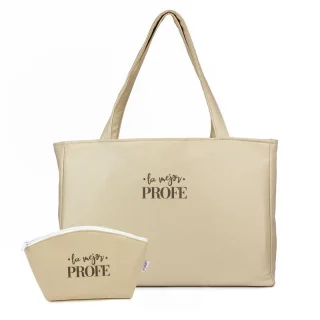Bolso Shopper con Neceser Polipiel La Mejor Profe Mi Pipo