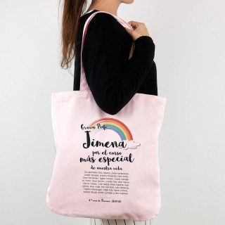 Bolso Tela Personalizado Algodón Orgánico Gracias Profe Mi Pipo