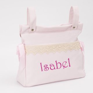 Bolso Panera Carro Bebé Andumodin Polipiel Penélope Puntilla Rosa