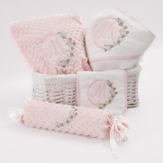 Cesta Regalo Bebé Personalizada Modelo Inicial Flores