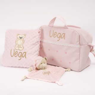 Lote Regalo Bebé Bolso Maternidad con Manta y Dou Dou Personalizados Tímido Nanetes
