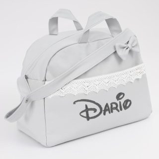 Bolso Maternidad Personalizado Penélope Gris Nanetes