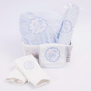 Cesta Regalo Bebé Personalizada Modelo Inicial Toile Galleta