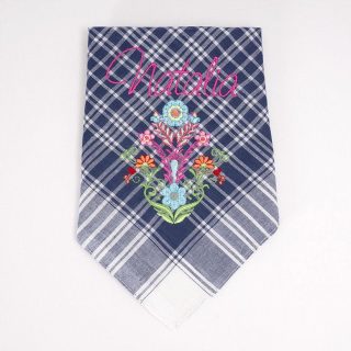 Pañuelo Fallero Personalizado Nombre Flores Rosas