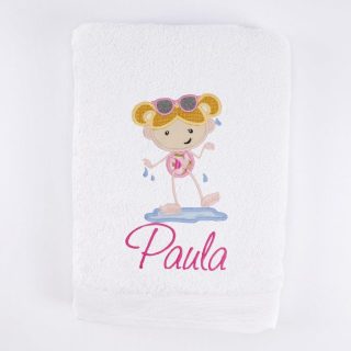 Toalla Personalizada Niña Verano PLaya Nanetes