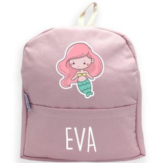 Mochila Personalizada Infantil Sirena Nombre Boann