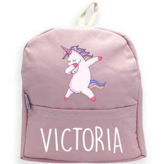 Mochila Personalizada Infantil Unicornio Bailando Nombre Boann