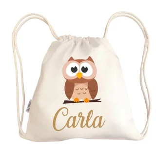 Bolsa Tela Niños Petate Personalizado Buho con Nombre Boann