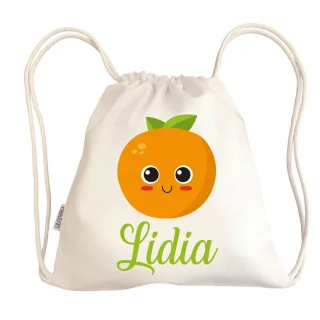 Bolsa Tela Niños Petate Personalizado Naranja con Nombre Boann