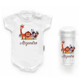 Body Personalizado Bebé Zoo con Nombre Boann