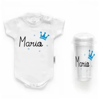Body Personalizado Bebé Corona Azul con Nombre Boann