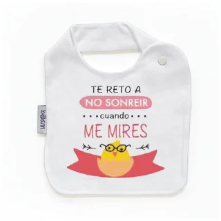 Babero Bebé Divertido Te reto a no Sonreir Boann