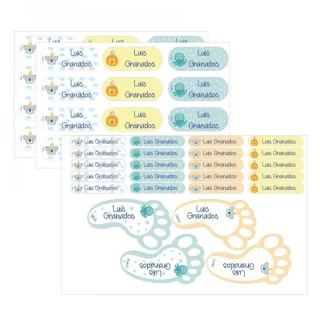 48 Etiquetas Multiusos Adhesivas Personalizadas Fiesta Boann