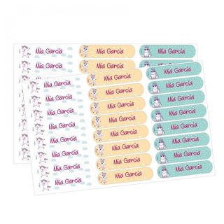 48 Etiquetas para Ropa Adhesivas Personalizadas Unicornio Boann