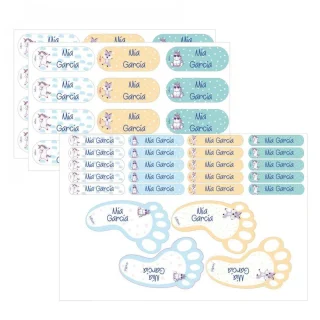 48 Etiquetas Multiusos Adhesivas Personalizadas Unicornio Boann