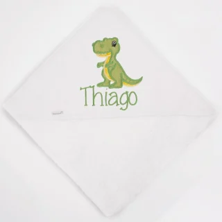 Capa de Baño Bebé Personalizada Dino T Rex Nanetes