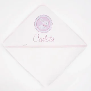 Capa de Baño Bebé Personalizada Conejito Galleta Nanetes