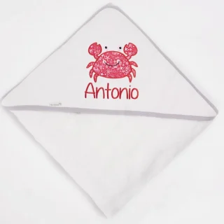 Capa de Baño Bebé Personalizada Cangrejo Nanetes