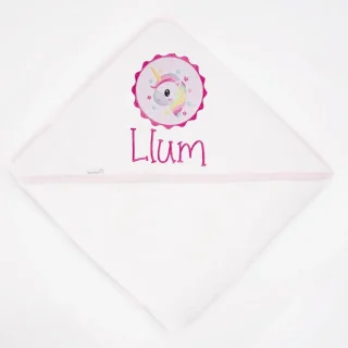Capa de Baño Bebé Personalizada Unicornio Galleta Nanetes