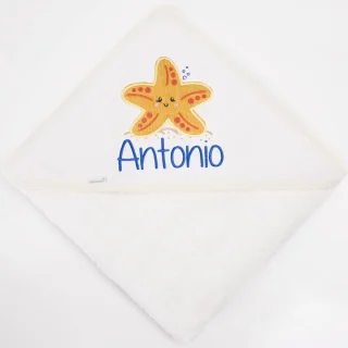 Capa de Baño Bebé Personalizada Estrella Mar Nanetes