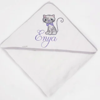 Capa de Baño Bebé Personalizada Gatita Toile Nanetes