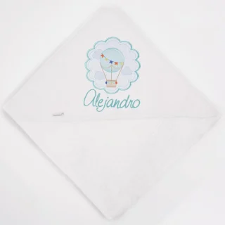 Capa de Baño Bebé Personalizada Globo Aerostático Nanetes