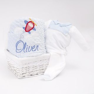 Cesta Regalo Invierno Recien Nacido Bebé Avión Nanetes