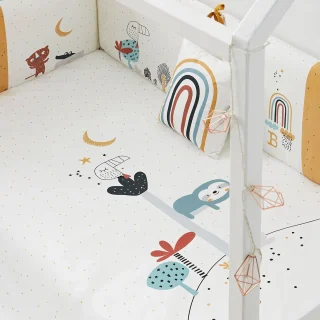 Colcha con Protector Cuna Jungla Bimbi Pirulos