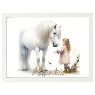 Cuadro Infantil Decorativo Caballo Blanco