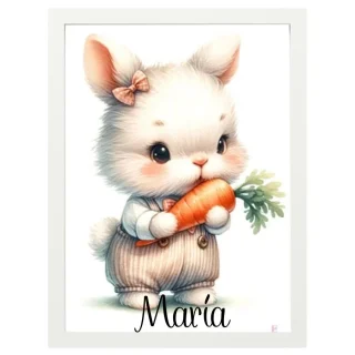 Cuadro Infantil Decorativo Conejita zanahoria