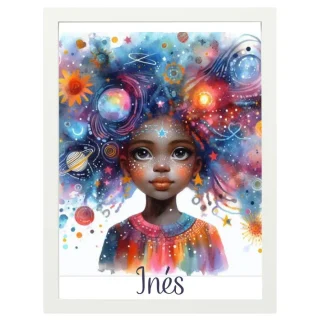 Cuadro Infantil Decorativo Niña Universo