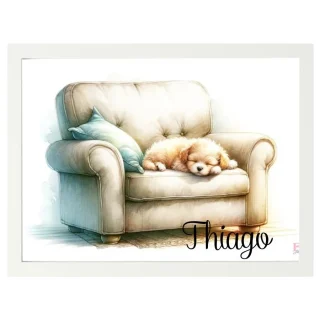 Cuadro Infantil Decorativo Perrito en Butaca