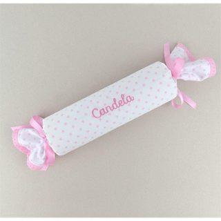 Cojín Caramelo Antivuelco Personalizado Bebé Mi Pipo Estrellas Rosa