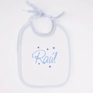 Babero Personalizado Bebé Bordado 5 Estrellas Nanetes