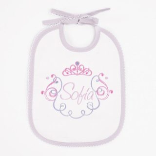 Babero Personalizado Bebé Bordado Corona Espiral Nanetes