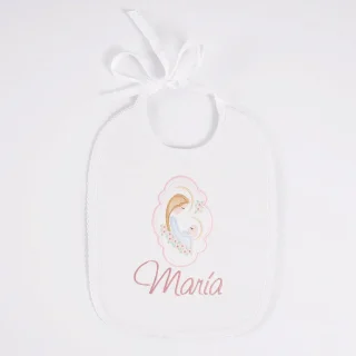 Babero Personalizado Bebé Bordado Virgen María Nanetes