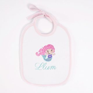 Babero Personalizado Bebé Bordado Sirenita Nanetes