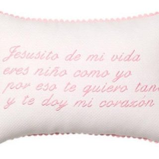 Cojín Bordado Bebé Jesusito de mi Vida