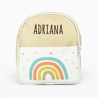 Mochila Personalizada Polipiel Arco Iris Soft Beige Mi Pipo